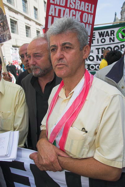 stop israeli attacks on lebanon and palestine &copy; 2006, peter marshall