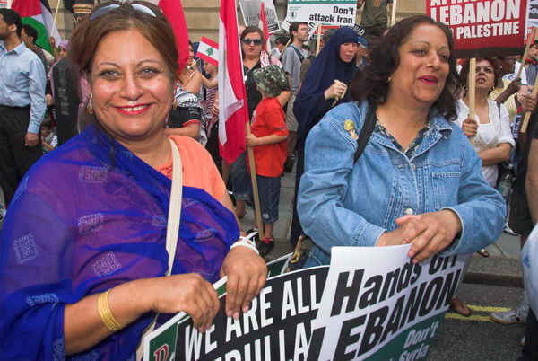 stop israeli attacks on lebanon and palestine &copy; 2006, peter marshall