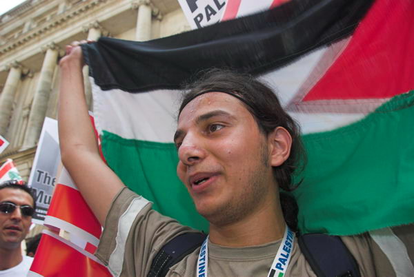 stop israeli attacks on lebanon and palestine &copy; 2006, peter marshall