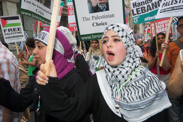 stop israeli attacks on lebanon and palestine &copy; 2006, peter marshall