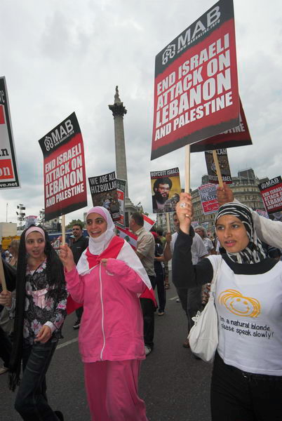 stop israeli attacks on lebanon and palestine &copy; 2006, peter marshall