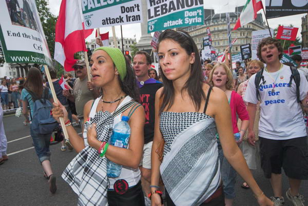 stop israeli attacks on lebanon and palestine &copy; 2006, peter marshall