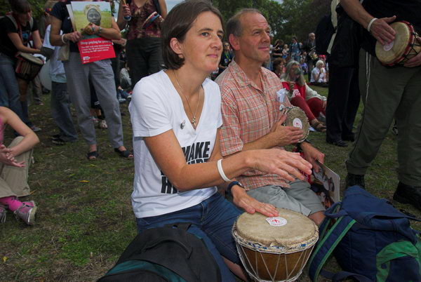 Christian Aid Drums in the Trade Justice Message © 2006, Peter Marshall