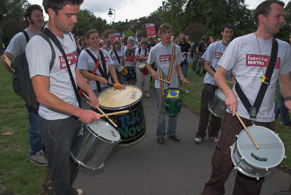 Christian Aid Drums in the Trade Justice Message © 2006, Peter Marshall