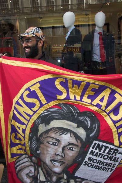 No Sweat and Burberry workers protest factory closure &copy; 2007, Peter Marshall