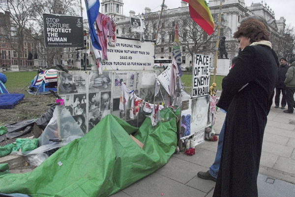 Brian Haw in Parliament Square
