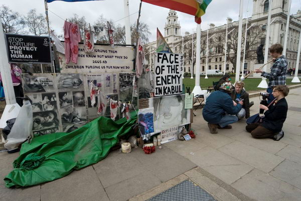 Brian Haw, Parliament Square &copy; 2007, Peter Marshall